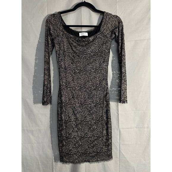 Bailey 44 Dress Small Black Mini Lace Metallic Party Holiday Whimsigoth Event - Picture 4 of 8
